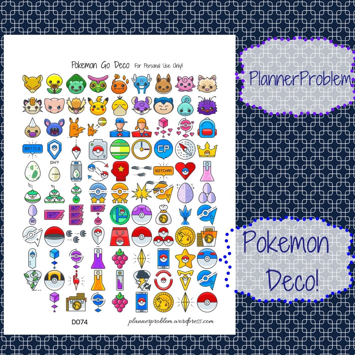 Pokémon Go Deco!  Free Printable Planner Stickers – PlannerProblem